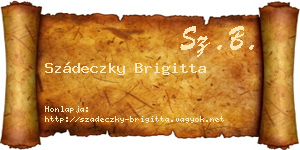 Szádeczky Brigitta névjegykártya