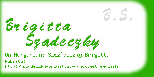 brigitta szadeczky business card